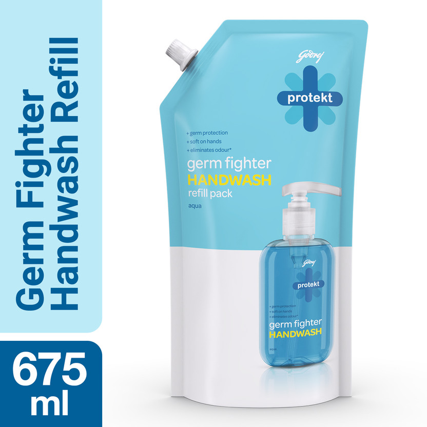 Godrej Protekt Germ Fighter Aqua Hand Wash Refill Pouch(675 ml)