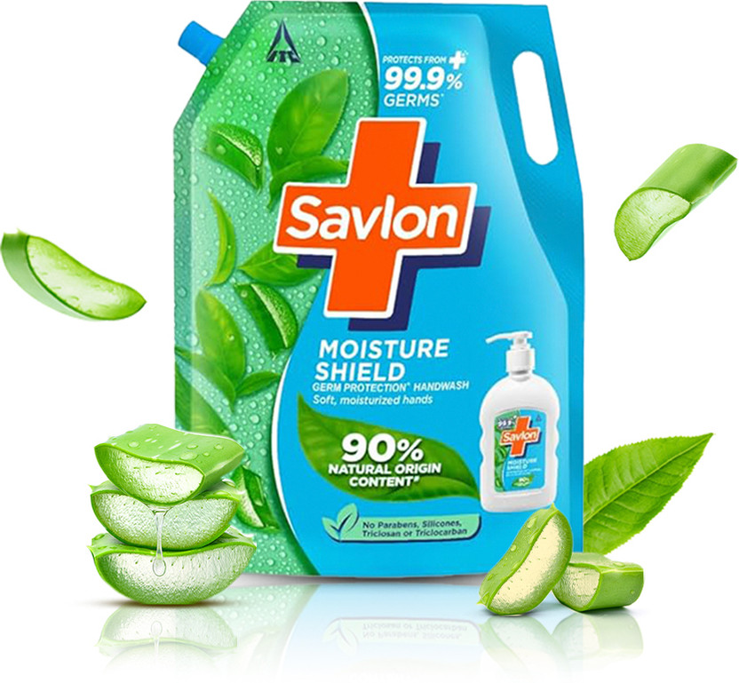 Savlon Moisture Shield Germ Protection Liquid Handwash Refill, Protect from 99.9% Germs Hand Wash Pouch(1.3 L)