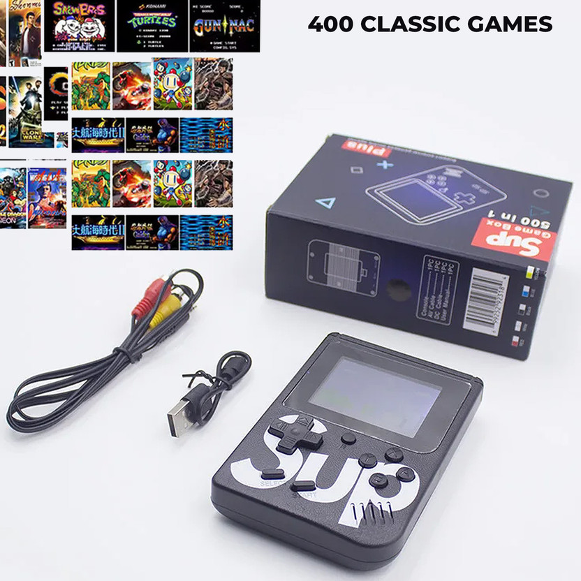 MOBIZAC 400 Classic Video Gaming Console with AV Cable for TV Support with Games Contra Series, Super Mario, 90 Tanks, Jackals, Adventure(Multicolor)