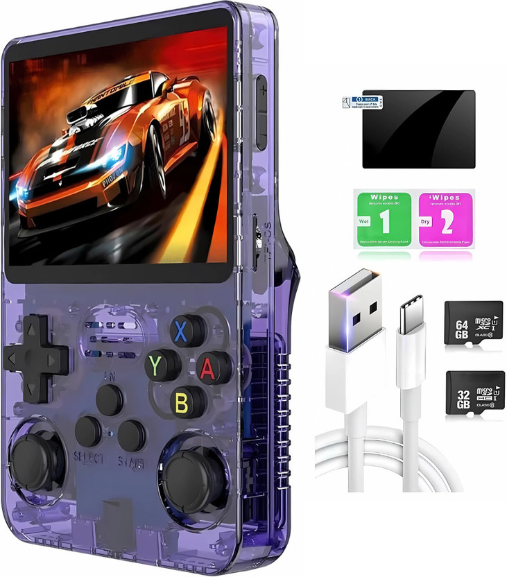 Gryphen R36S Gaming Console (32GB+64GB) I 3.5" IPS Display Retro Console I 15000+ Games Handheld Gaming Console(Purple)