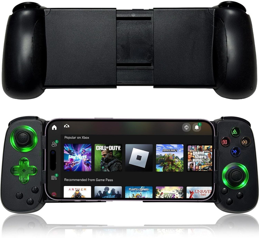 ELECTRO WOLF Wireless Controller with Hall Joystick/Turbo/6-Axis Gyro/Dual Motor|Cloud Gaming Handheld Gaming Console(Black)