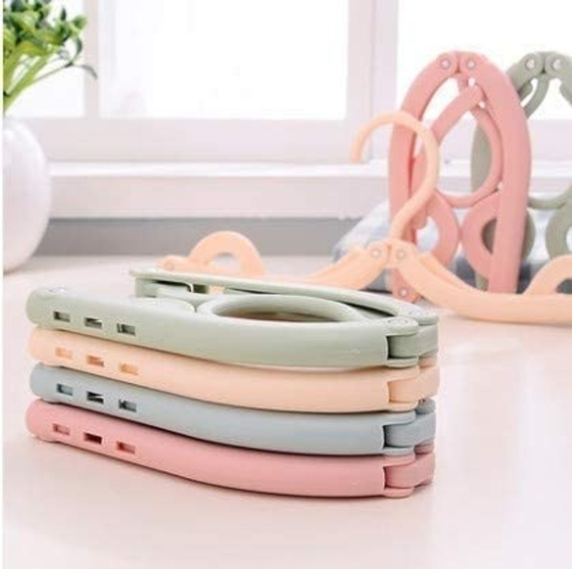 YRPcreation Hangers Folding Clothes Hangers Travel Accessories Foldable Clothes Hangers Plastic Shirt Pack of 5 Hangers For  Shirt(Multicolor)