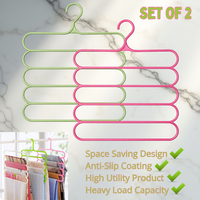 TruSwag Travel Friendly Design Plastic Shirt Pack of 2 Hangers For  Shirt(Multicolor)