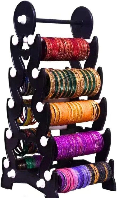 DPS 4 Step double Side (Black with White) plastic bangle stand, bangle organizer Jewellery Organizer