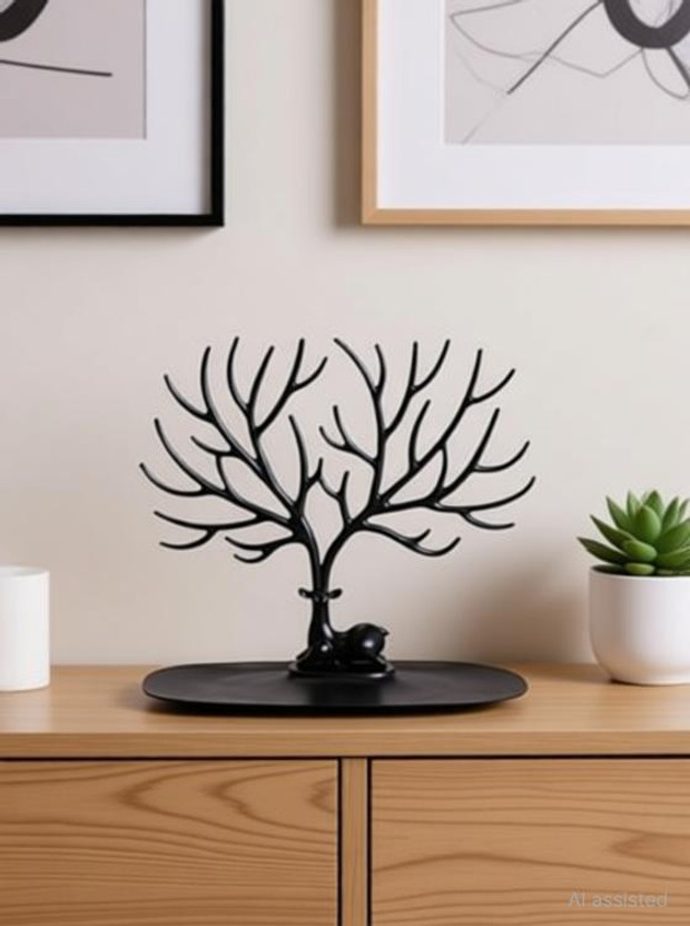 AMMEDARSHAN Creative Sika Deer Tree Jewelry Stand Holder Jewellery Organizer