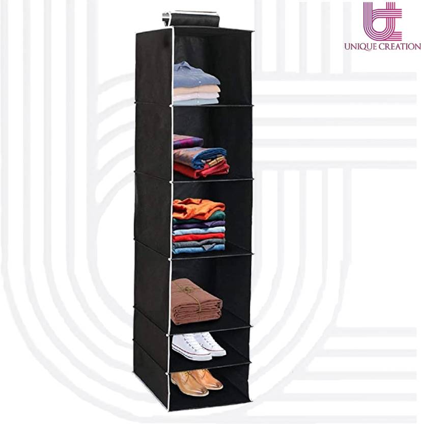 Unique Creation 6 Shelves Hanging Closet Cloth Organizer for Wardrobe