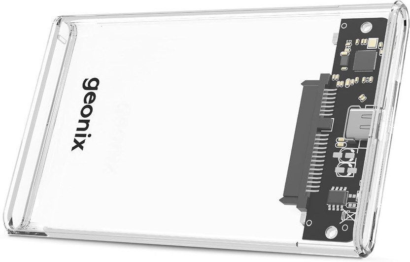GEONIX GEONIX LUCID C1 2.5 inch Shock Resistant 2.5-inch SATA External Enclosure(For On-the-go storage, Data backup, Transparent) - Flipkart Deal