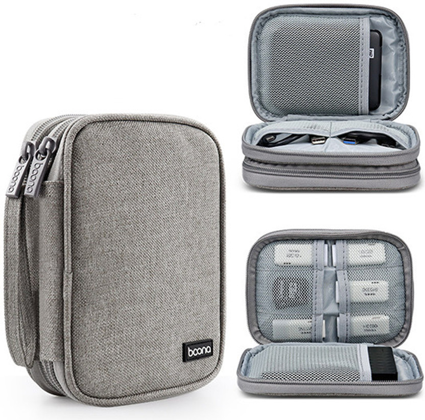 HANNEA Mobile hard drive bag, 2.5-inch mobile hard drive protective case, portable 2.5 inch Hard Disk Case(For Storage bag, Silver)