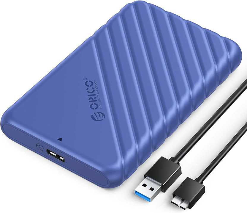 ORICO USB 3.0 to SATA III 2.5 inch Shock Resistant Hard Disk Enclosure(For 7mm and 9.5mm SATA HDD SSD Tool Free [UASP Supported], 25PW1-U3-BK Blue)