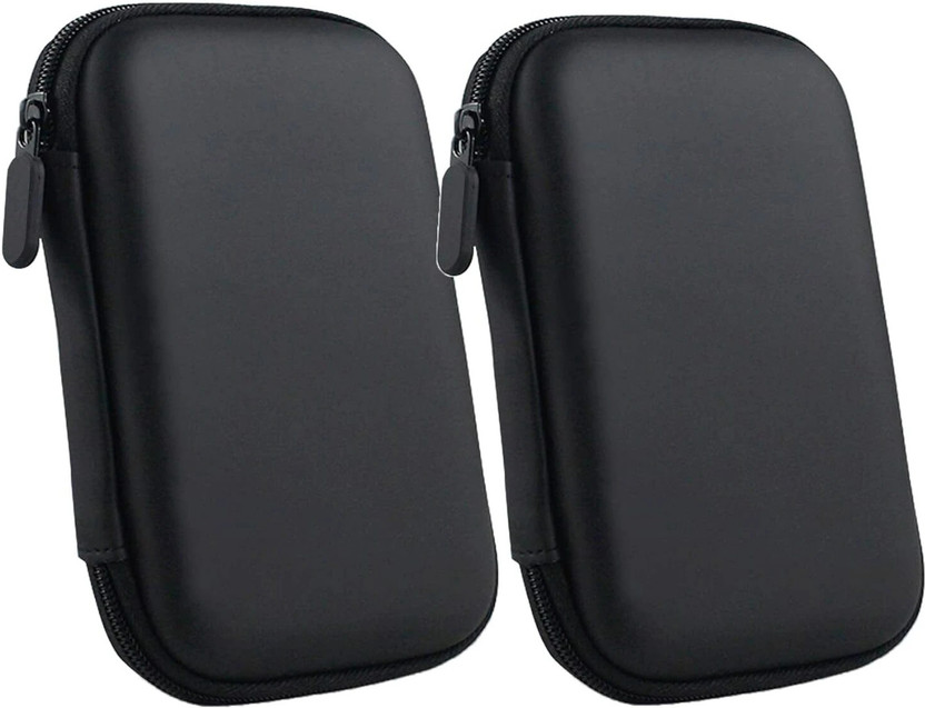 NIGSUR 2-Pack Hard Disk Drive Pouch 2.5 inch Shock Resistant Water Proof HDD Case Cover(For 2.5 Inch Hard Drive, Black)