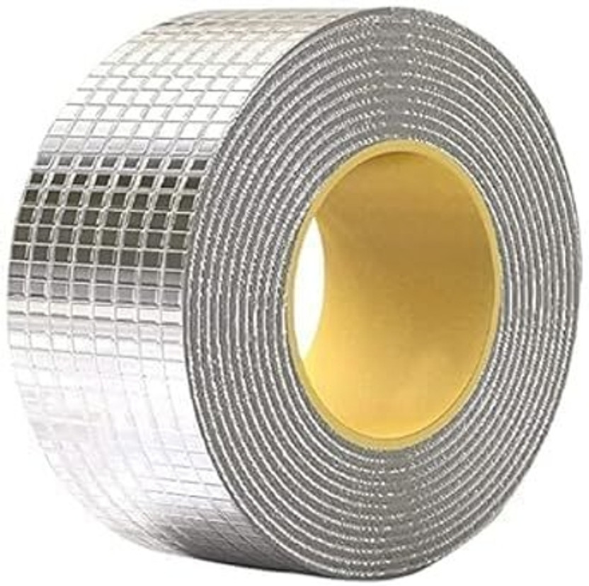 ZOOBE Enterprise ALUMINIUM WATERPROOF FOIL TAPE Roof Leak, Surface crack, Window Sill , Pipe Rupture, Sealing, Dispenser FOIL TAPE (Manual)(Set of 1, Silver)