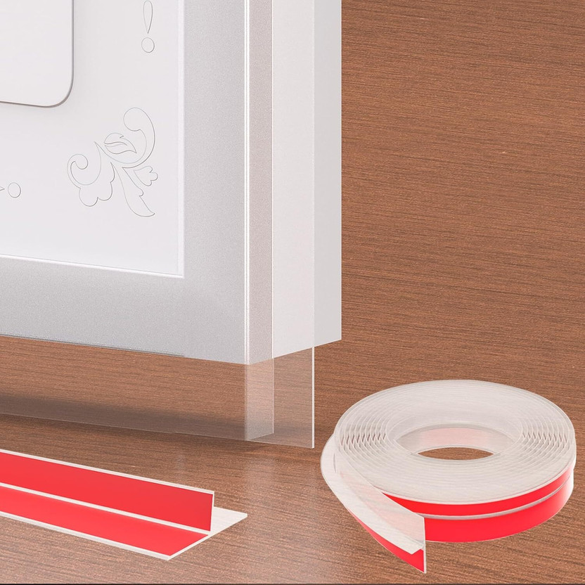 CURNEX CURNEX T Shape Clear Silicone Door Seal Tape Self Adhesive Gap Filler Weatherstrip 3 m Single Sided Tape(Multicolor Pack of 1) - Flipkart Deal