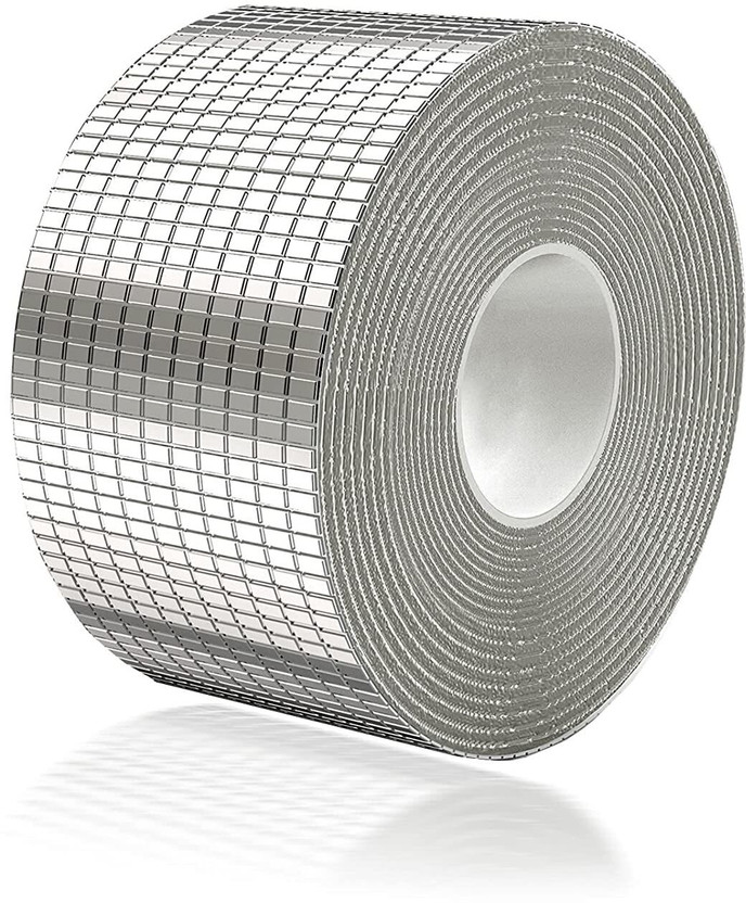 Feeling mall Patch Duct Tape Fireproof ALUMINIUM TAPE Rubber Patch Tape Self Adhesive_Super Strong (Manual)(Set of 1, Silver)