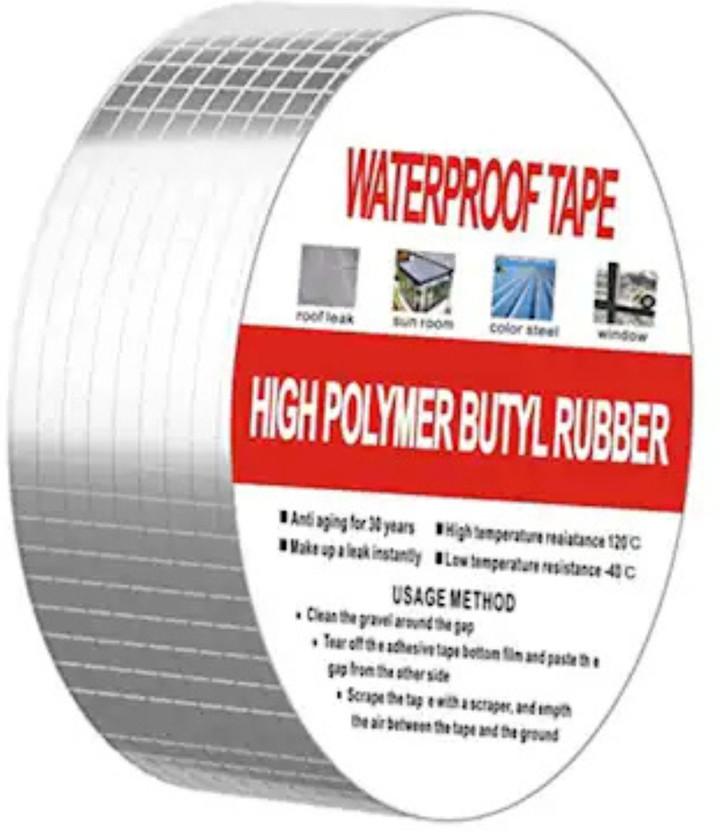 ZESTIFY Aluminum Foil Adhesive Sealing Tape 10 cm Butyl Tape(Silver Pack of 1)
