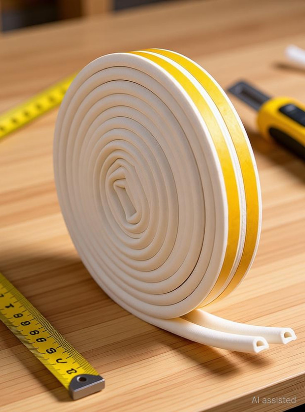 HGC Soundproof Door Bottom Sealing Strip for Noise Gap Blocker 6 m Foam Tape(White, Yellow Pack of 1)
