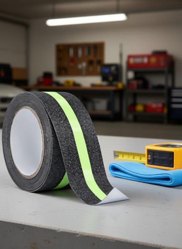 Bloriza Anti Slip Tape with Glow in The Dark, Non Skid Glow Safety Tape 5 m Anti Slip Tape(Black, Green Pack of 1)