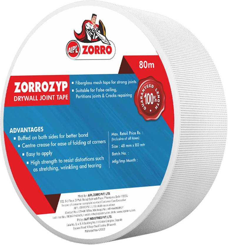 ABRO Zorrozyp 2Inch SelfAdhesive Fiberglass Drywall Joint Tape Fiber