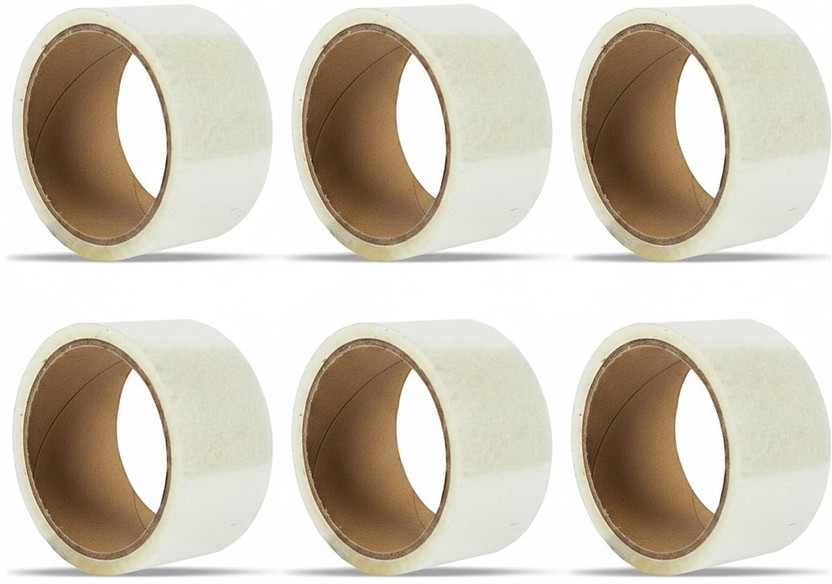Mumbai stationery Transparent tape 2 inch 50 m Single Sided Tape(White Pack of 6)