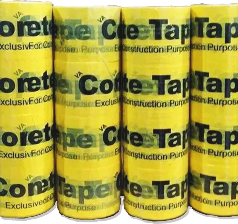 Buildingshop Shuttering Tape/Concrete tape (40 Meter X 8 Rolls) Used Slab For Construction 40 m Floor Marking Tape(Yellow Pack of 8)