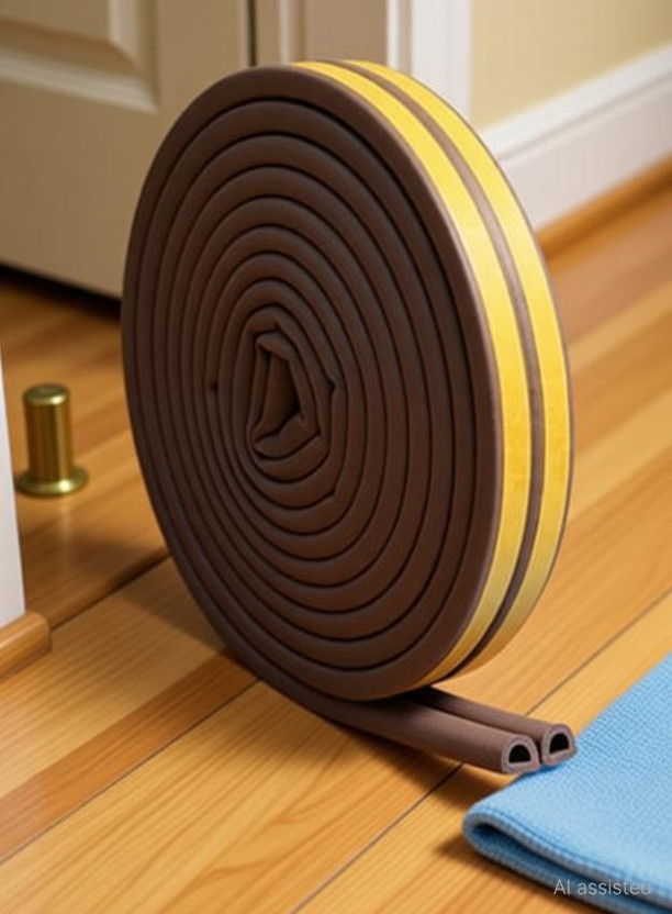 HGC Soundproof Door Bottom Sealing Strip for Noise Gap Blocker 6 m Foam Tape(Brown Pack of 1)