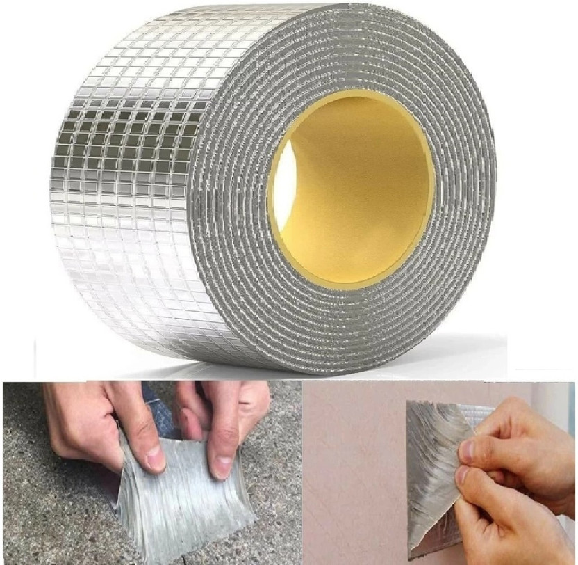 CHIYU Waterproof Tape for Leakage Repair Tape Aluminium Adhesive Tape for Roof Sealing 5 m Butyl Tape(Silver Pack of 1)
