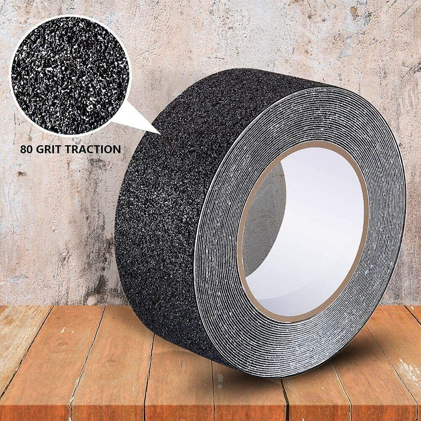 OriwarE Anti-Slip Grip Tape Black Heavy-Duty Non-Skid Grip Tape for Stairs, Waterproof, Indoor/Outdoor. (Manual)(Set of 1, Black)