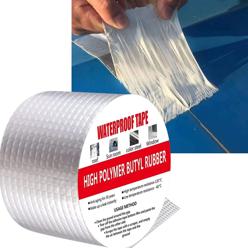 XAMA Waterproof Aluminum Foil Tape for Leakage Repair Pipe 5 m Butyl Tape(Silver Pack of 1)