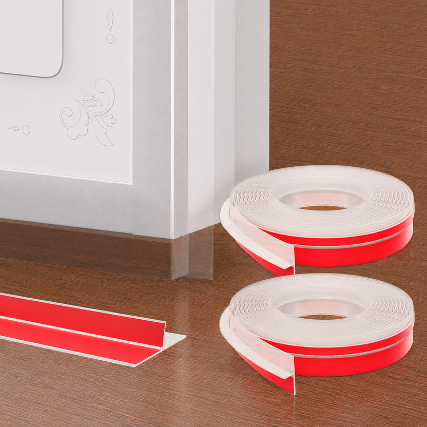 CURNEX CURNEX T Shape Clear Silicone Door Seal Tape Self Adhesive Gap Filler Weatherstrip 3 m Single Sided Tape(Clear Pack of 2) - Flipkart Deal