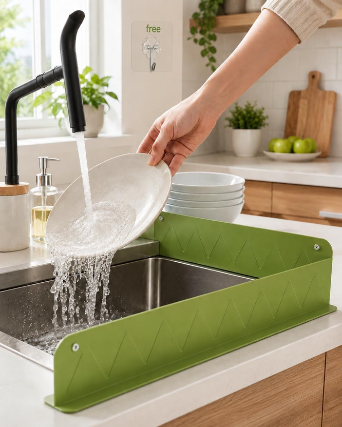 ZLVIYA ZLVIYA STORE splash guard for kitchen sink 48 cm Single Sided Tape(Green Pack of 1) - Flipkart Deal