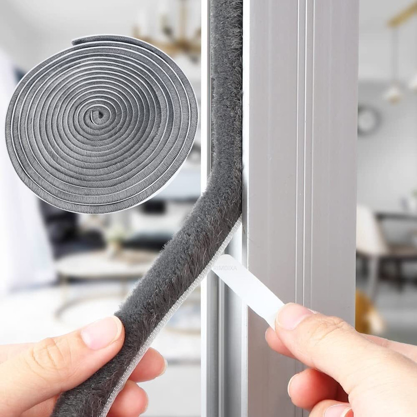 DIYAL ENTERPRISE Door Weatherproof, Soundproof, Windproof, D7ustproof Door Frame Seal Brush Strip 10 cm Gaffer Tape(Grey Pack of 1)