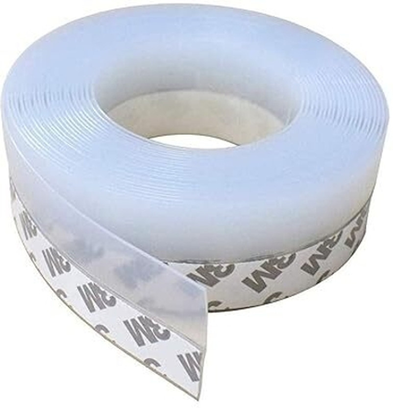 Jiyancreation Protector Strip 3 Meters Gap Filler Rubber || White || 45 cm Masking Tape(White Pack of 1)