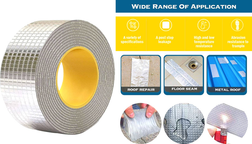 crockdile "Advanced Aluminum Tape: Innovation Meets Durability" 10 cm Butyl Tape(Silver Pack of 1)