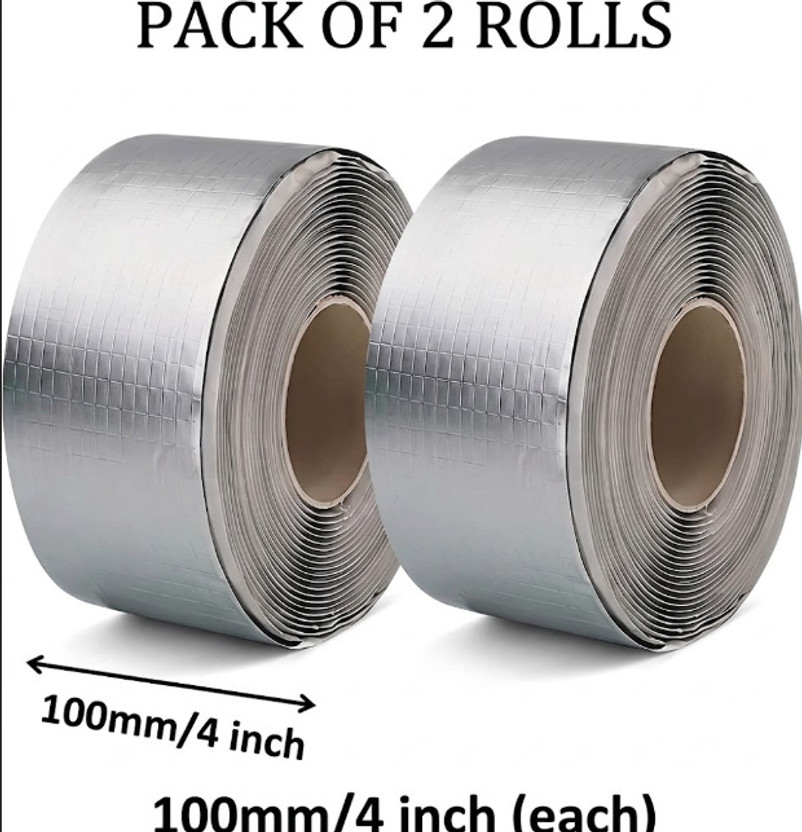 RERAT RERAT Waterproof Butyl Tape for Roof & Pipe Leak Repair 4 Inch 5M 500 cm Butyl Tape(Silver Pack of 2) - Flipkart Deal