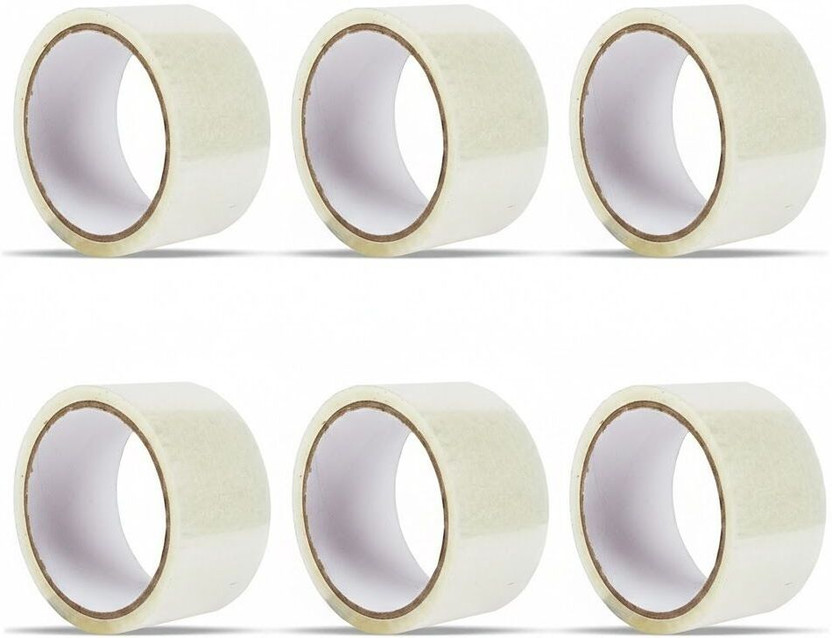 Mumbai stationery Crystal Clear 2 inch Transparent 49 cm Masking Tape(Clear Pack of 6)