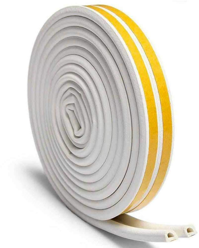 HGC 2-Pack: Soundproof Type D Sealing Tape – Anti-Collision Door Strip 6 m Foam Tape(White Pack of 2)