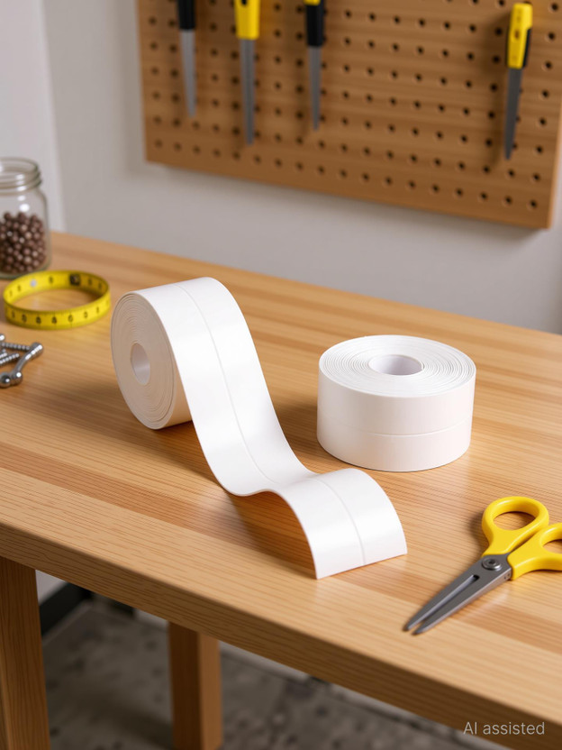 HEXONIQ HEXONIQ Caulk Strip Tap, PE Self Adhesive Waterproof Sealing Tape for Kitchen Bathtub Bathroom Sink Floor Shower Toilet Wall Edge Protector (Pack of 2) (WIDTH - 38 mm) 3.2 m Single Sided Tape(White Pack of 2) - Flipkart Deal