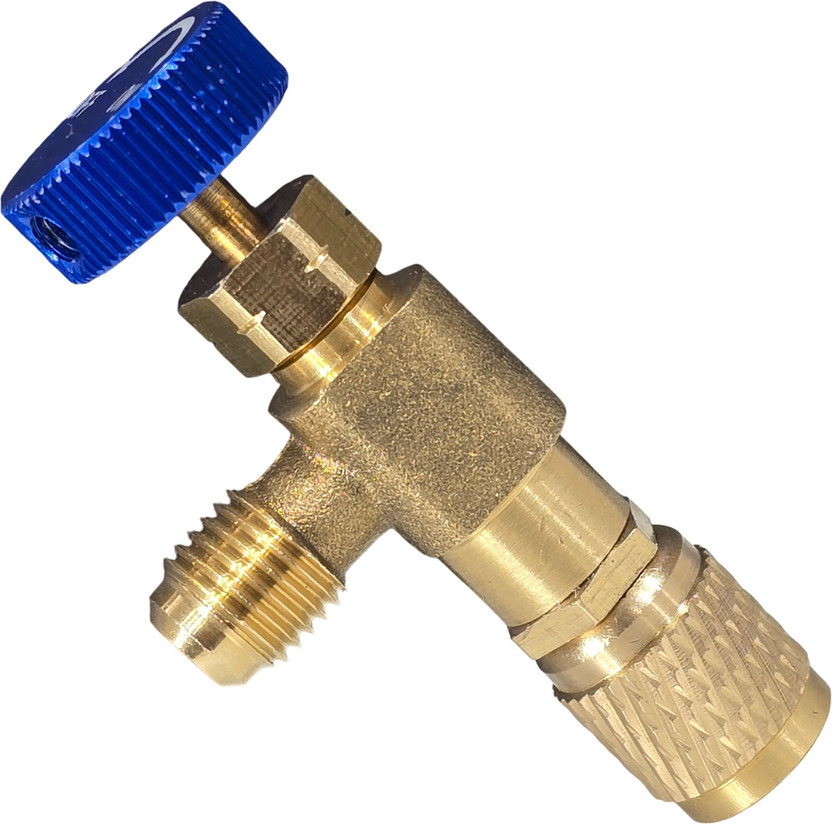 Digital Craft HVAC Brass Refrigerant Safety Valve Adapter 1/4" M x 1/4" F SAE for AC Systems Ball Valves