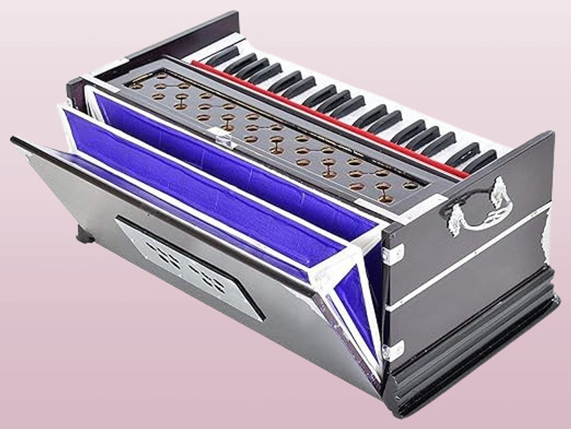 MAGA MART 39 Keys, 7 Stopper Bass Reed & Male Reed SUPER SOUND QUALAITY Colour Mahogany 3.2 Octave Hand Pumped Harmonium(Two Fold Bellow, Bass Reed)