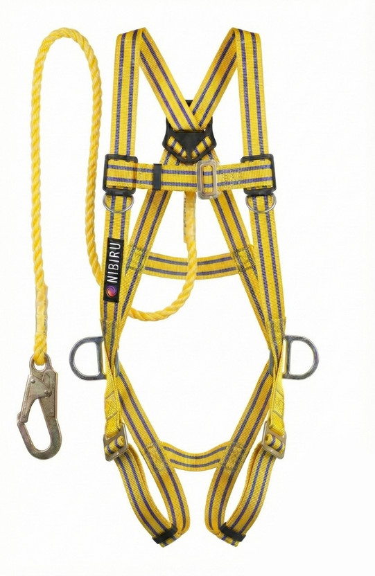 Nibiru Full Body Climbing Harness & Safety Belt (Single Rope Steel Scaffolding hook) Full Body Harness(Free Size)
