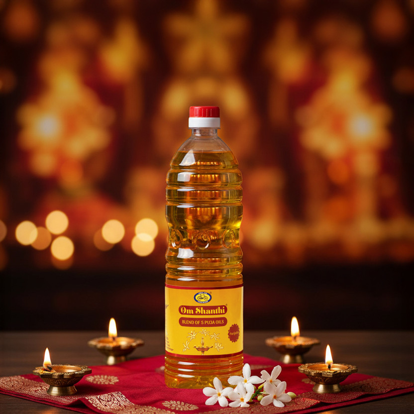 Cycle Cycle Om Shanthi Puja Oil for Diya & Deepam � Parijatha Fragrance(1 L) - Flipkart Deal