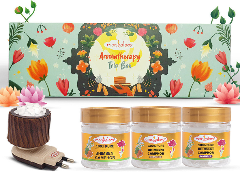 MANGALAM Aromatherapy Trio Gift Box - For Aromatherapy & Air Freshener | Sweet Fragrance(150 g)