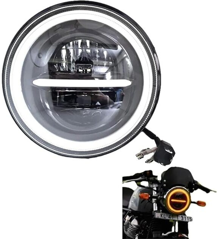 NIPUN AUTO LED Headlight for Royal Enfield Bullet 350, Bullet Trials 350, Bullet Trials 500, Thar, Jeep