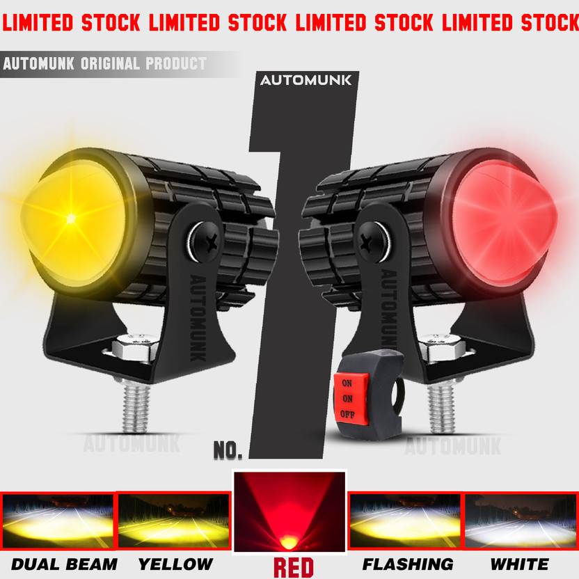 automunk LED Fog Light for Universal For Bike, Universal For Car