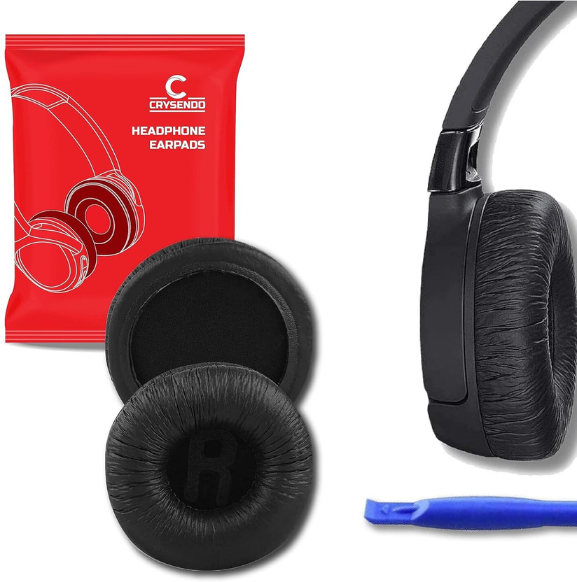 Crysendo 70mm Frog Leather Cushion Compatible with JBL Infinity Glide 500 (1 pair) Over The Ear Headphone Cushion(Pack of 1, Black)