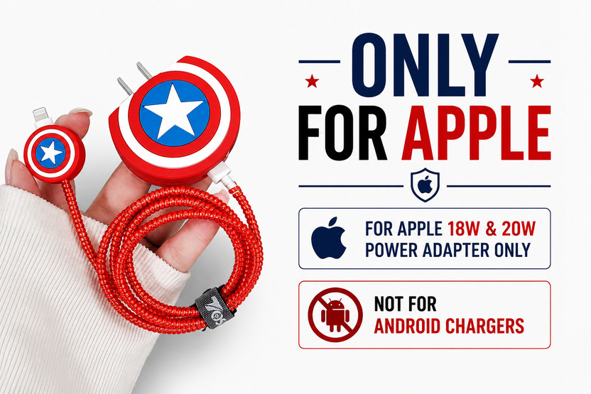 SE SE GLOBAL 3D Cute Captain America (Red & Wahite Captain America) Cable Protector(Multicolor) - Flipkart Deal