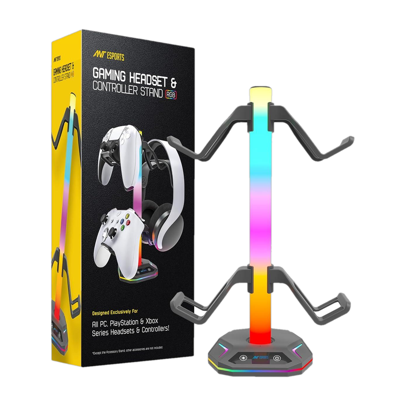 Ant Esports GHGCS RGB Headset and Controller Stand with 2 USB Charging Ports  Gaming Accessory Kit(Black, For PS5, Xbox, PC)