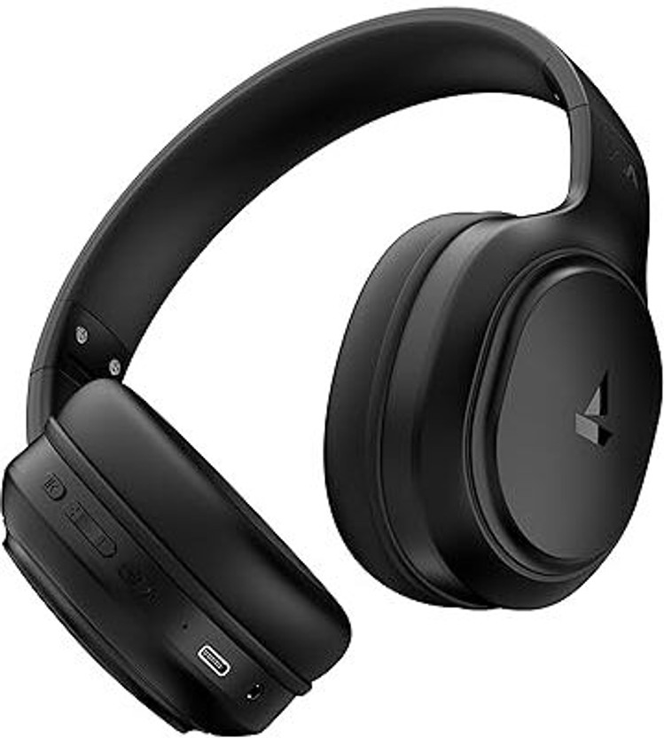 boAt Rockerz 430, 40ms Latency, 40H Battery, Stream Ad Free Music via App, Bluetooth(Iris Black, On the Ear)