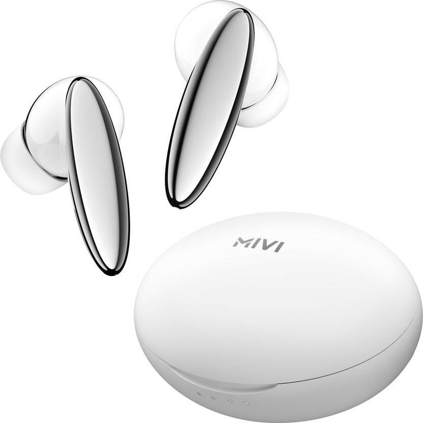 Mivi DuoPods Beat ,60 Hours, 13mm Bass, AI-ENC, IPX 4.0, BT v5.3 earbuds Bluetooth(Pearl White, True Wireless)