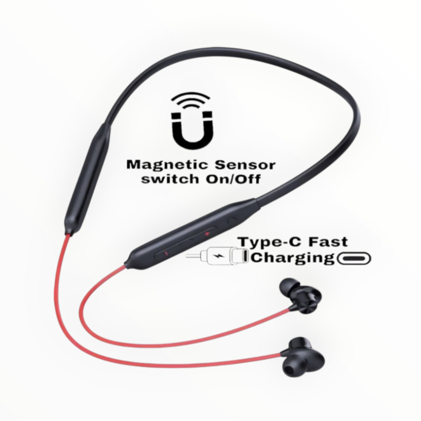 GDS Z2 Bullets Wireless Neckband with Fast Charge, 31 Hrs Battery Life, Earphone_PY Bluetooth & Wired(Red, In the Ear)