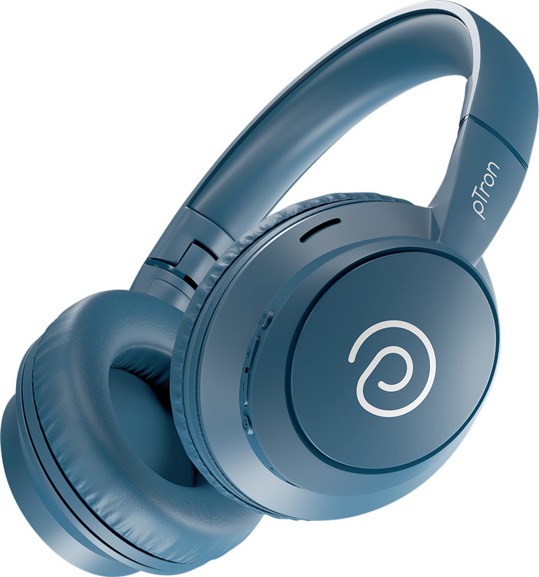 PTron Studio Evo w/ 70Hrs Playtime,Dual Pairing,Pristine Audio,Clear Calls,Fast Charge Bluetooth(Blue, On the Ear)
